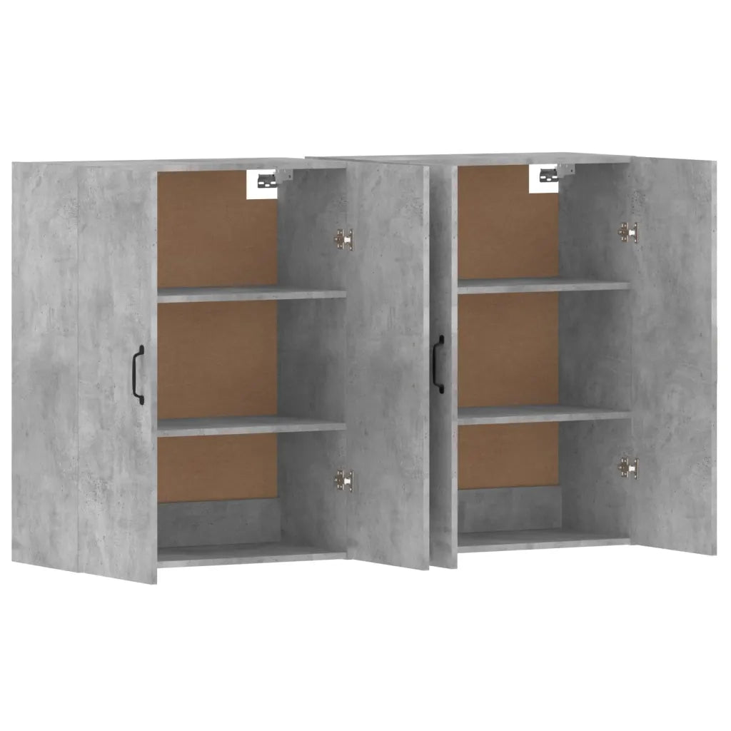 Armadietti a Parete 2 pz Grigio Cemento in Legno Multistrato CFW4715577