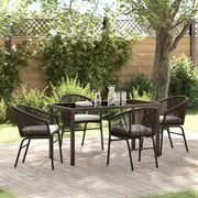 Set da Pranzo per Giardino 5 pcs Marrone 3379354
