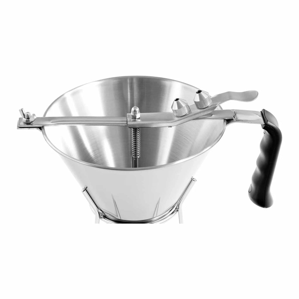 Imbuto a stantuffo imbuto da cucina imbuto a stantuffo professionale 1,8 litri acciaio inox ugelli da 4 5 6 mm supporto con vaschetta raccogligocce 14_0004632