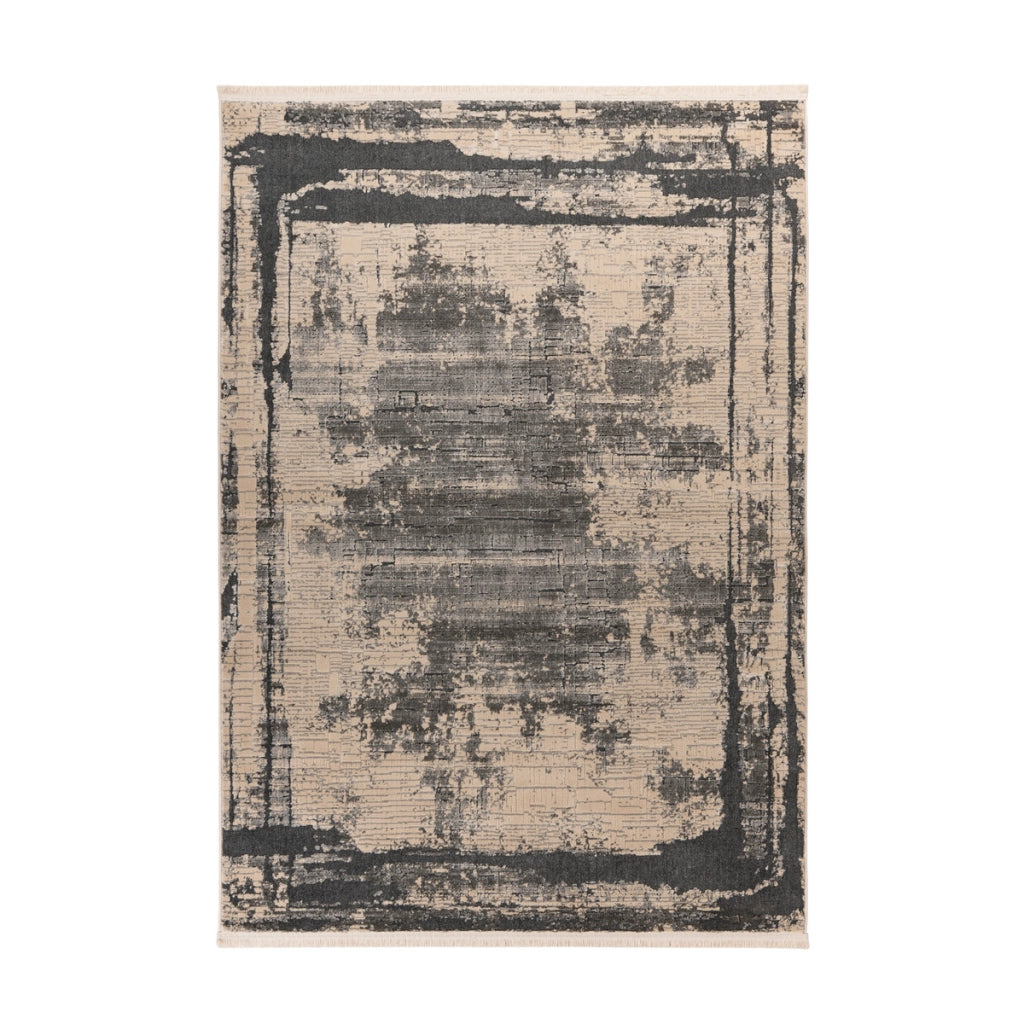 Tappeto vintage Adela grigio e nero in polipropilene