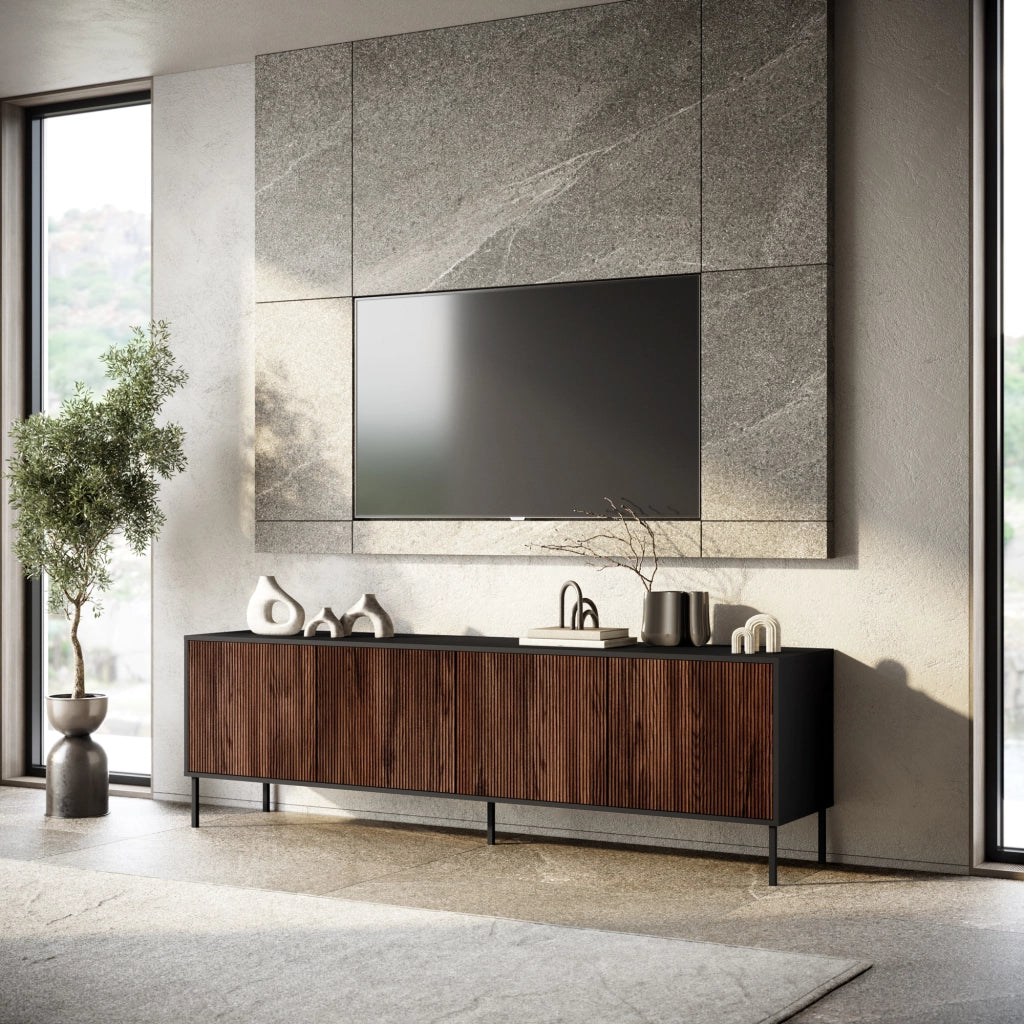Buffet 4 ante BUDAPEST-S nero/rovere rio