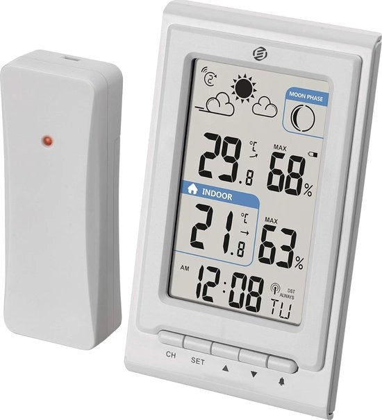 Stazione Meteorologica Interna e Esterna - Stazione Meteorologica - Sensore Wi-Fi - Termometro, Barometro, Umidistat - Sensore Esterno - Temperatura - Previsioni del Tempo