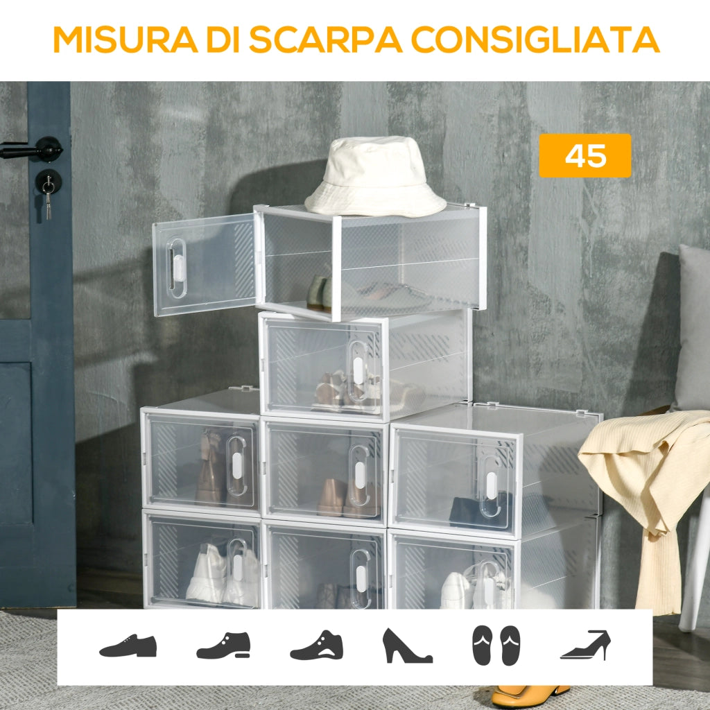 Scarpiera Modulare 8 Cubi ¨C Zephmum ¨C Plastica PP Bianco 28x36x21 cm