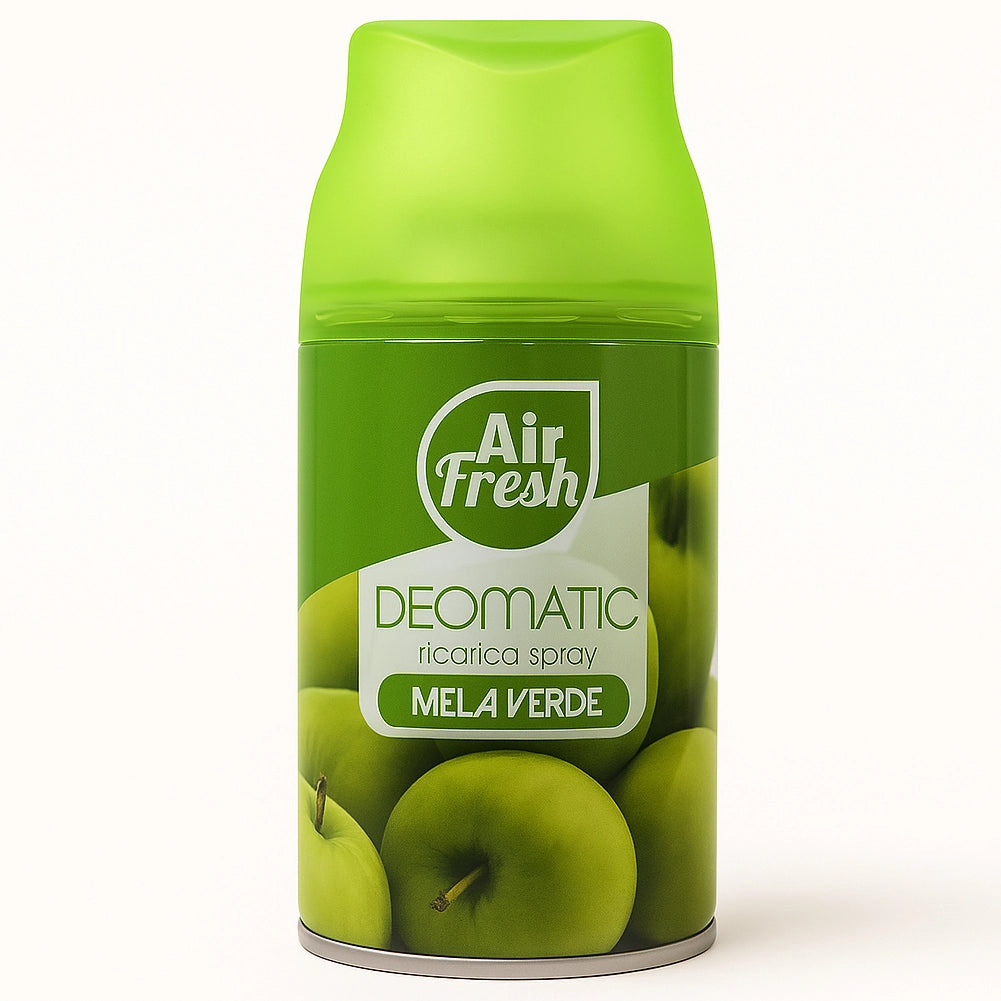 AIR FRESH Deomatic Set 6 x 250 ml Ricarica Spray Profumatore Ambiente Mela Verde
