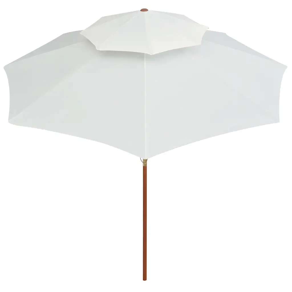 Ombrello | Parasolne 2 Livelli 270x270 cm con Palo in Legno Bianco Crema