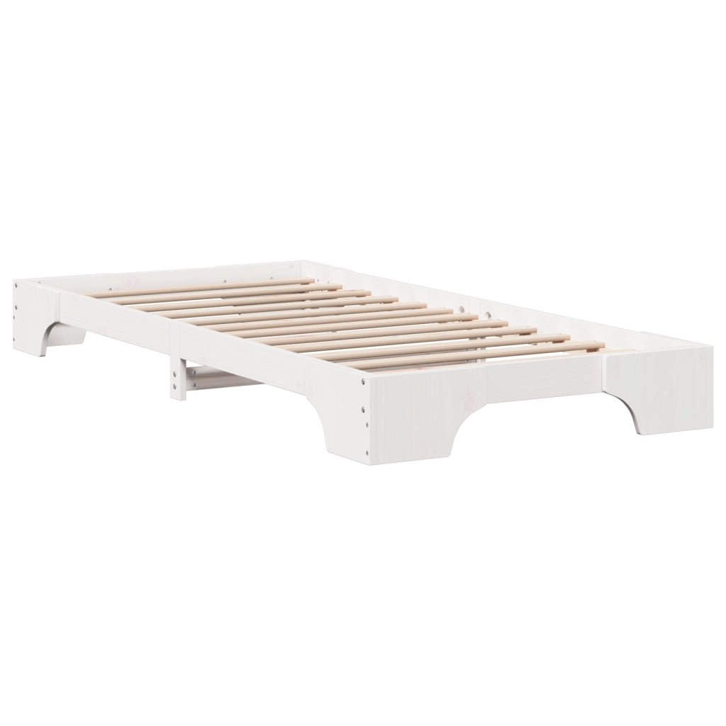 Rete Letto Bianca Legno massello di pino 75 x 190 cm Durevole