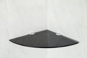 Placca di vetro resistente, 200 mm, 6 mm spessa, per bagno / camera da letto / cucina, con grandi supporti cromati