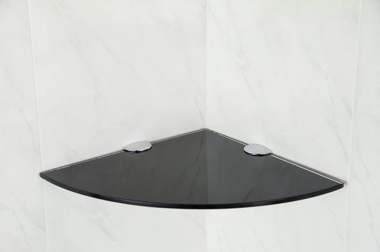 Placca di vetro resistente, 200 mm, 6 mm spessa, per bagno / camera da letto / cucina, con grandi supporti cromati