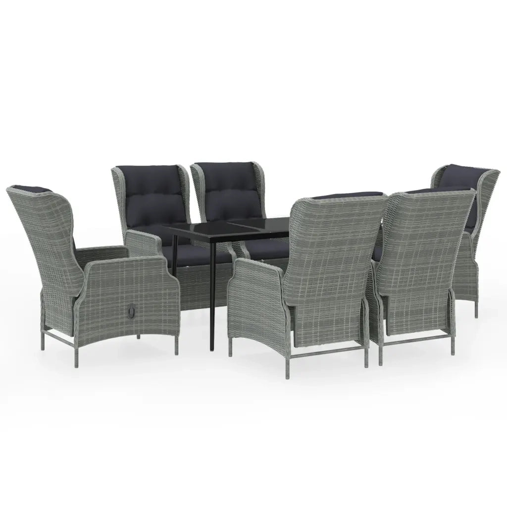 Set Mobili da Pranzo per Giardino 7 pz Grigio Chiaro cod mxl 42165