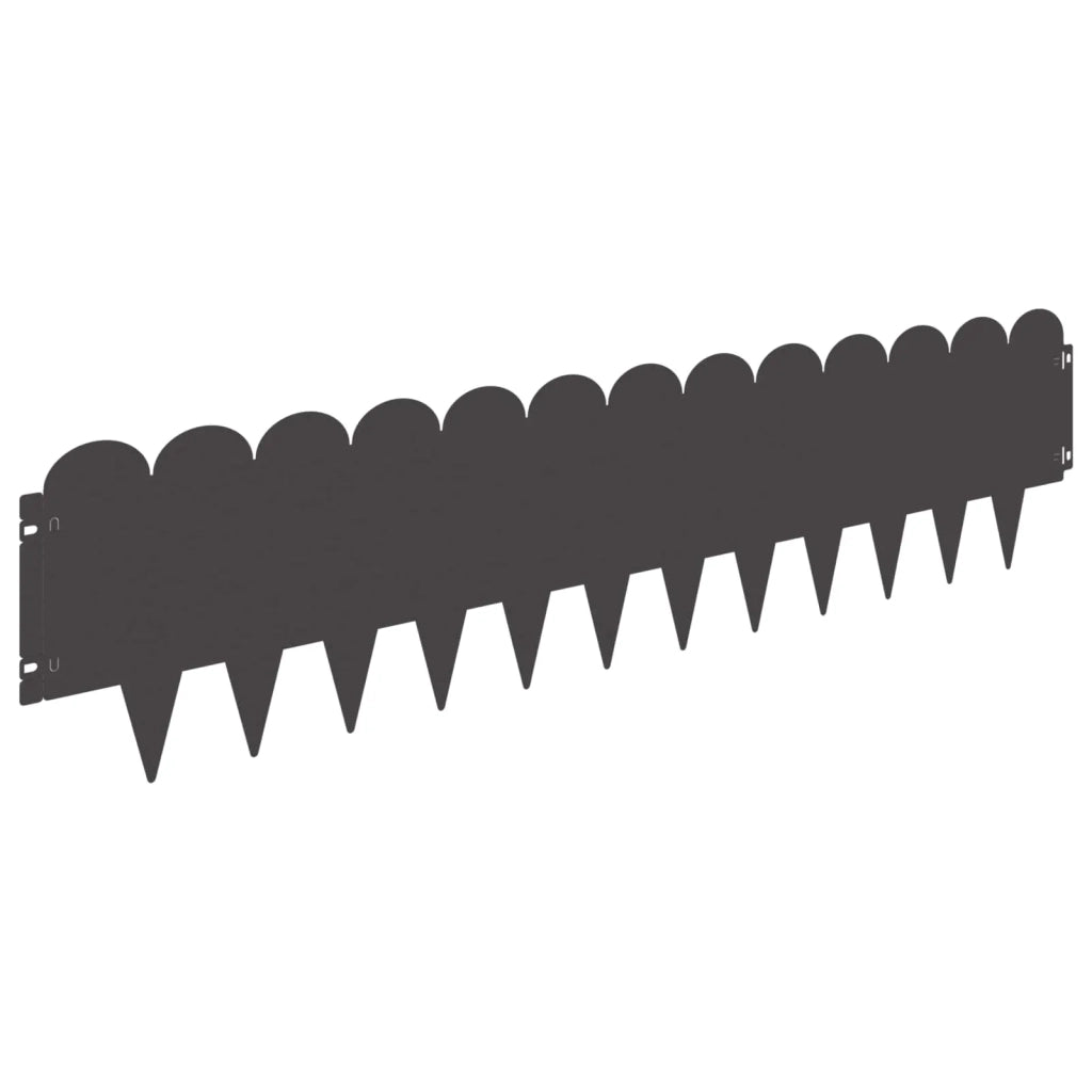 Bordura per Prato 10 pcs 103 x 25 cm Acciaio Nero 8008693