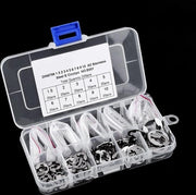 120 pezzi di gomma O-ring assortito diametro 1.5-10mm forma E in acciaio inossidabile 304 con occhielli - alta qualità.