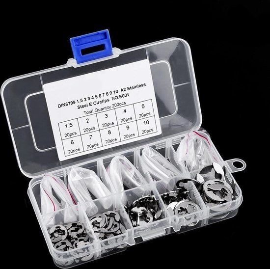 120 pezzi di gomma O-ring assortito diametro 1.5-10mm forma E in acciaio inossidabile 304 con occhielli - alta qualità.