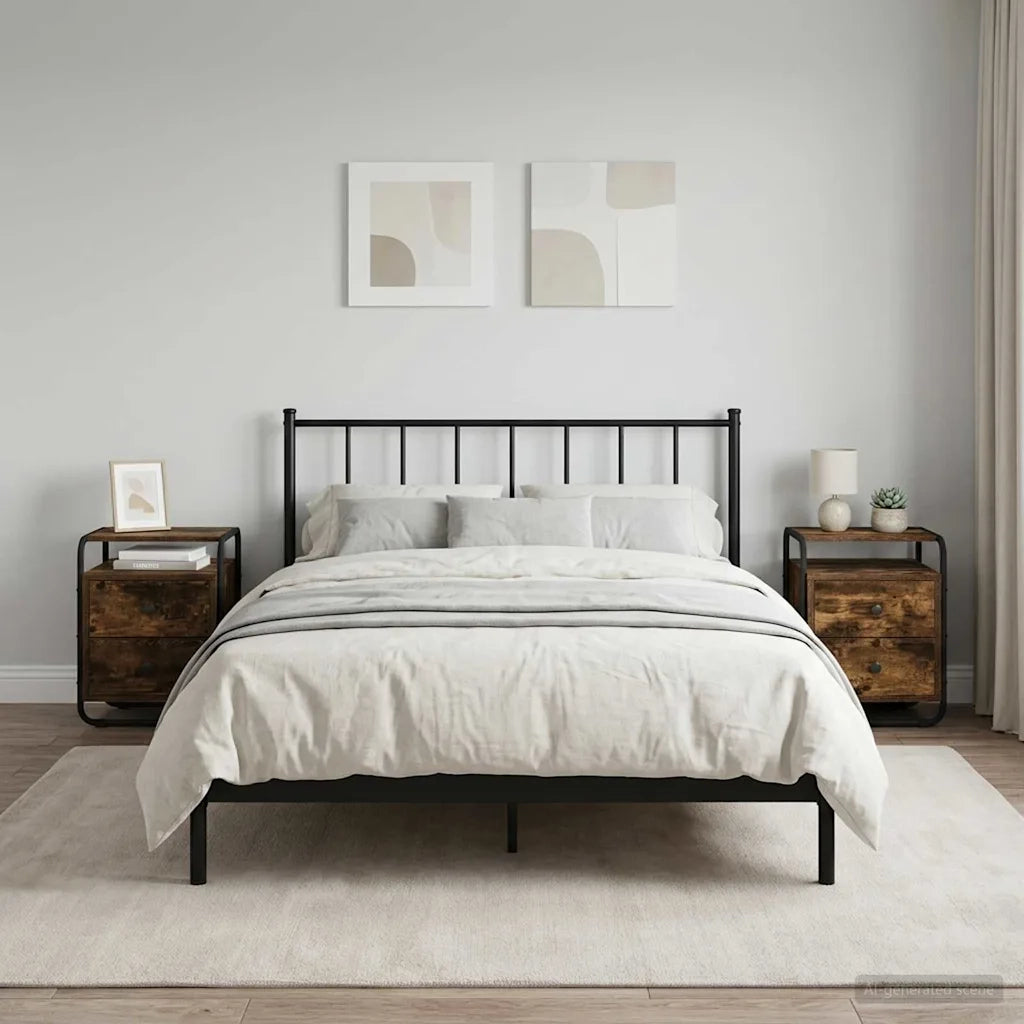 Armadio da Notte 2 pz Rovere Fumo Legno ingegnerizzato 8007628