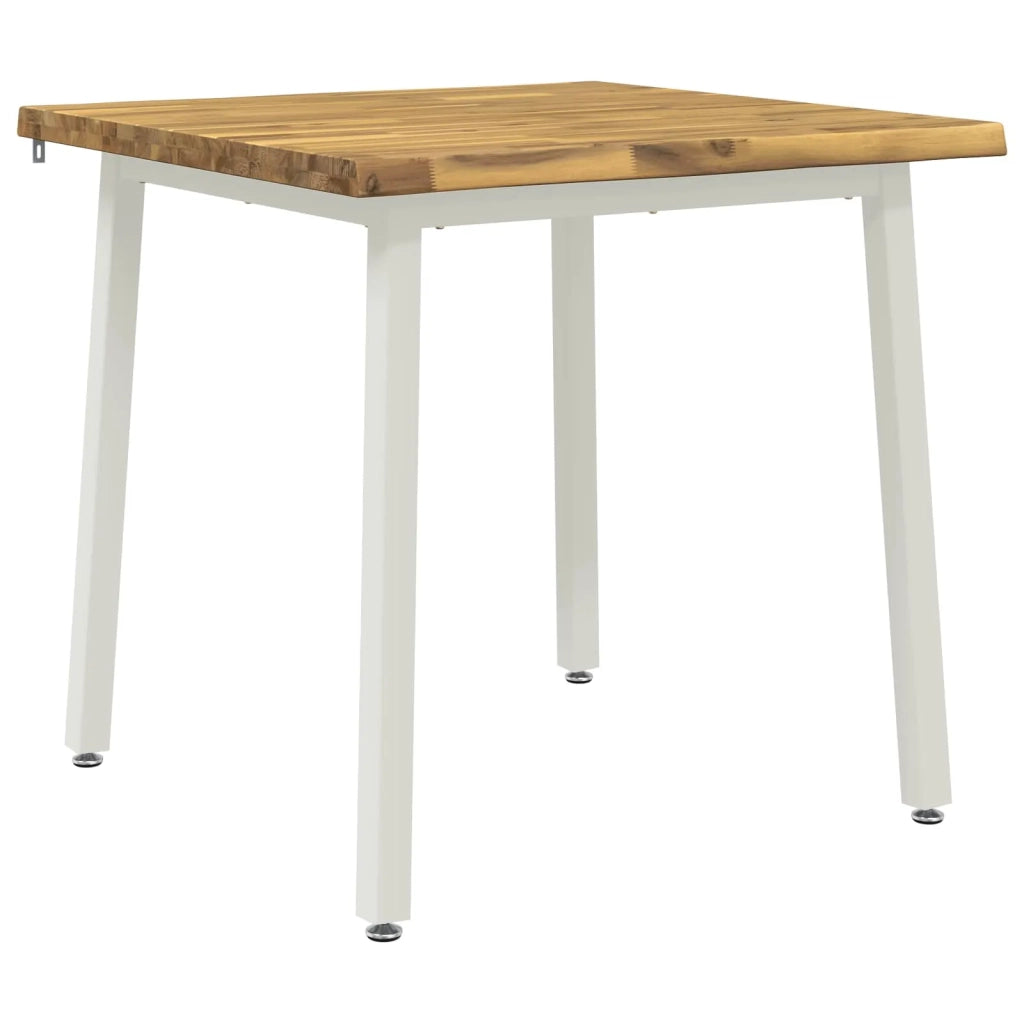 70 x 70 x 75 cm Legno di Acacia Massello Bianco Quadrato 937487