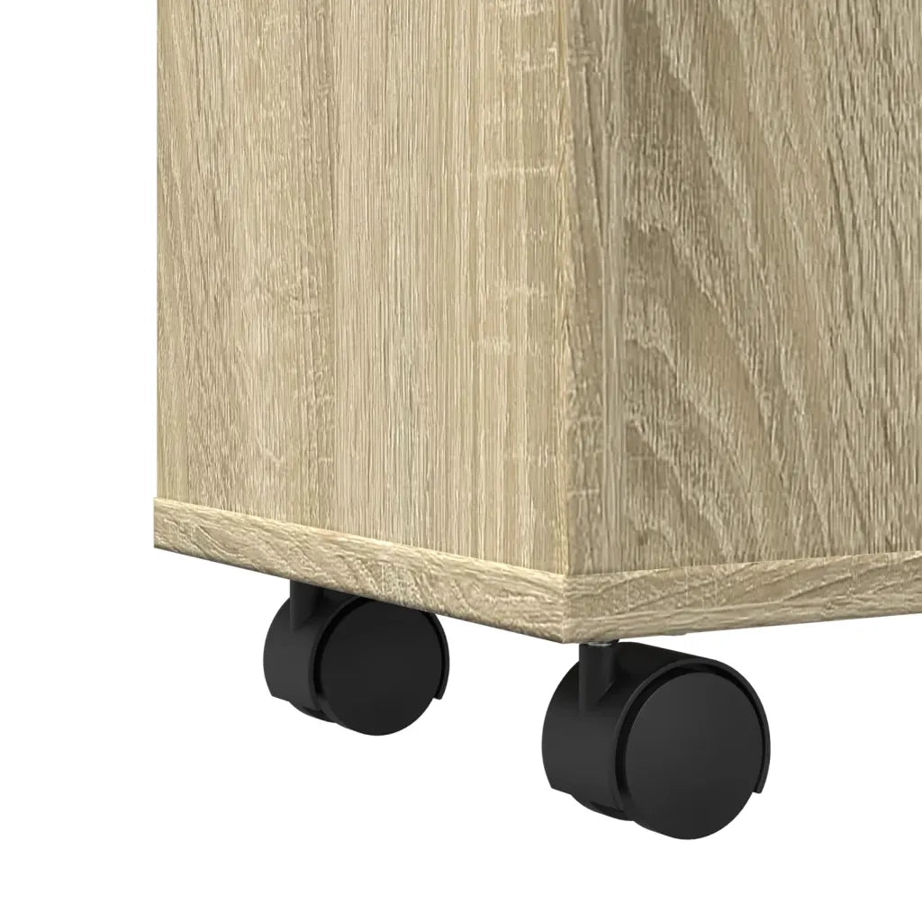 vidaXL Mobile da Bagno Stretto con Ruote Rovere Sonoma in Truciolato