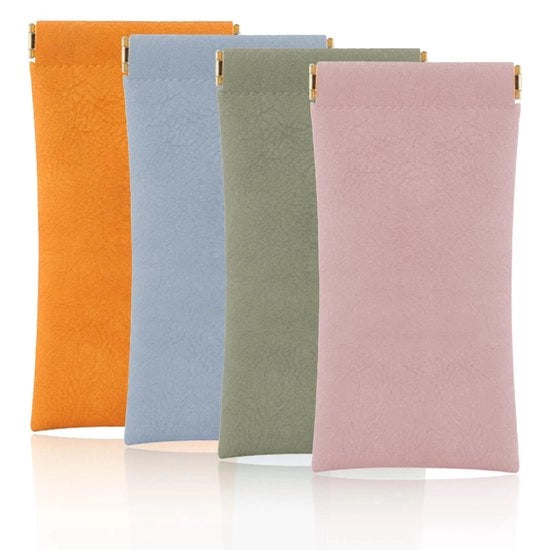 Confezionatore occhiali elegante - Confezionatore occhiali per donne - Copertura in pelle PU morbida - Impermeabile - Portatile - Dimensioni 17,0 x 5,0 x 2,5 cm - Custodia occhiali