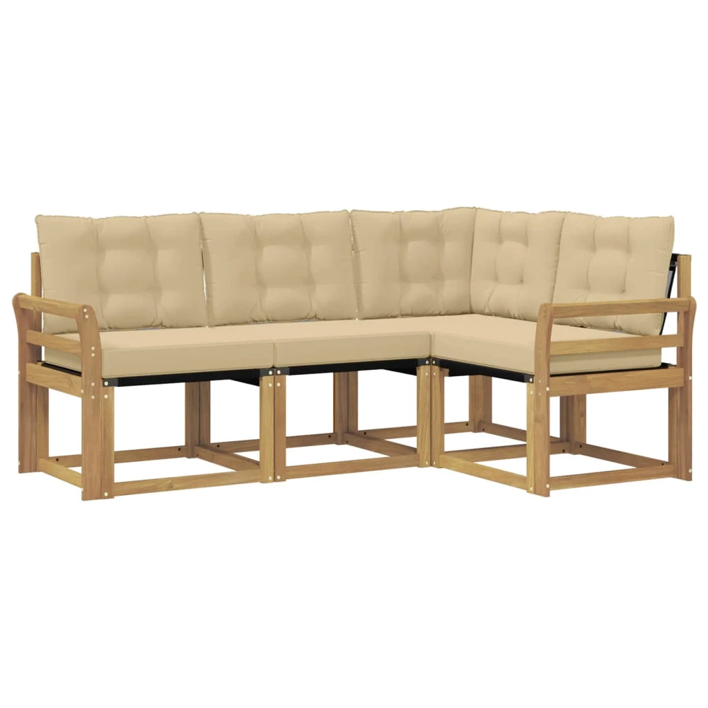 Set di divani da esterno 4 pz Bianco e Beige 3389431