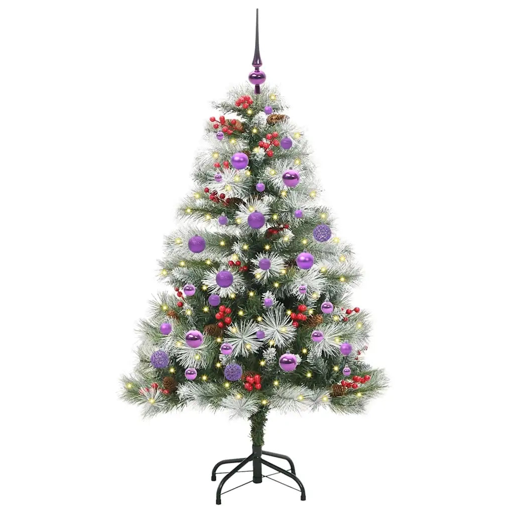 Albero di Natale | Decorazioni natalizie artificiale Verde e bianco 150 cm