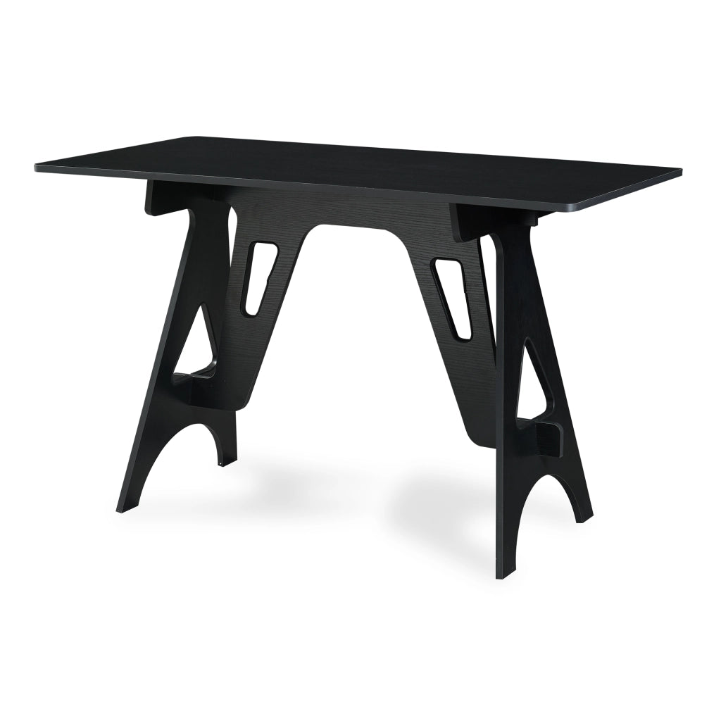 Scrivania Bostenenna con Struttura Geometrica 120 x 60 x 75 cm - Nero Effetto Legno [en.casa]
