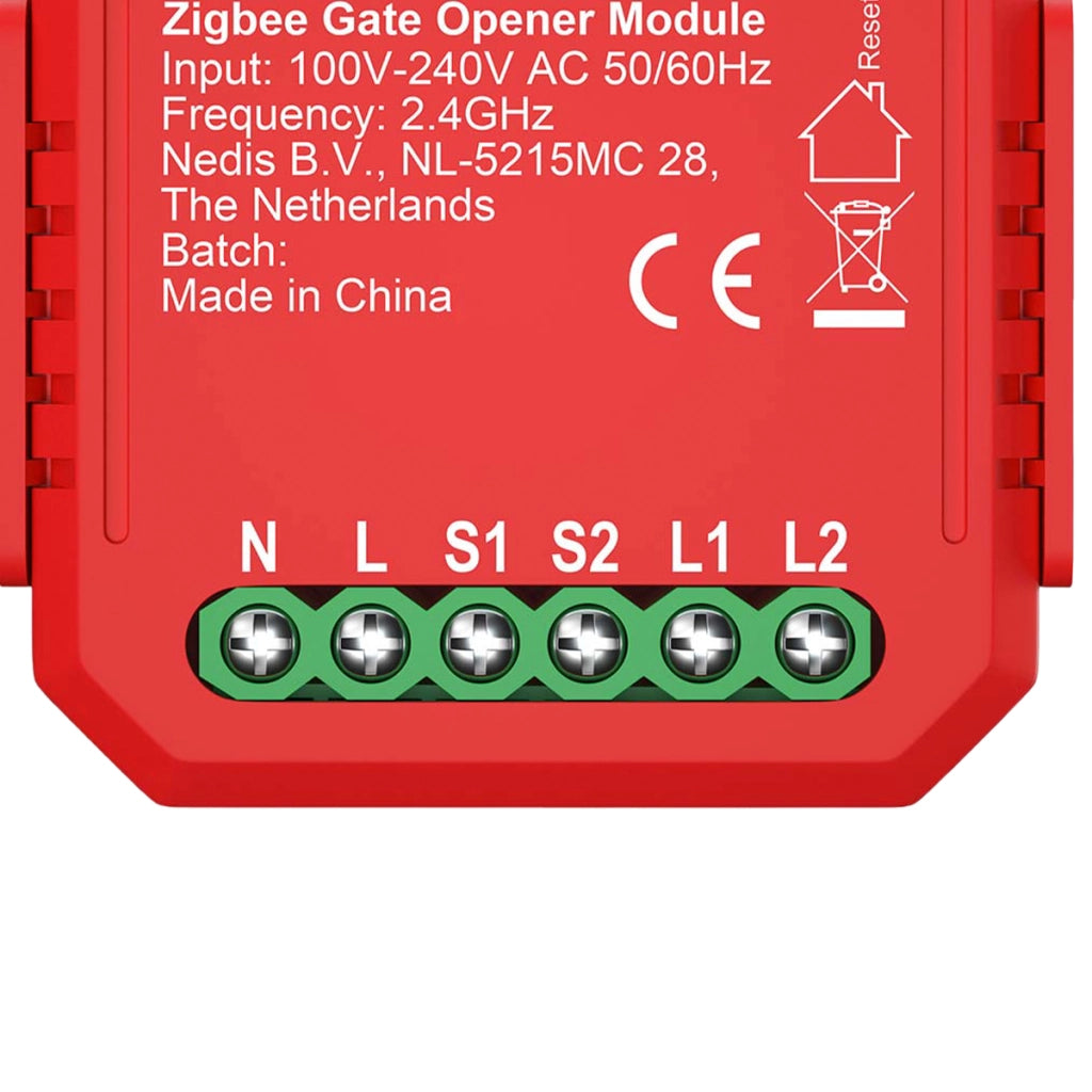 Interruttore Connesso Zigbee 3.0 2.5W per Apriporta da Garage Rosso Nedis