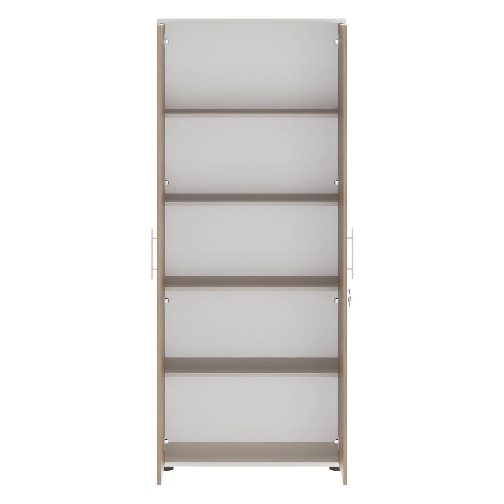 Saponara, Armadio Multiuso 2 Ante 4 Ripiani, 79x188h cm Beige