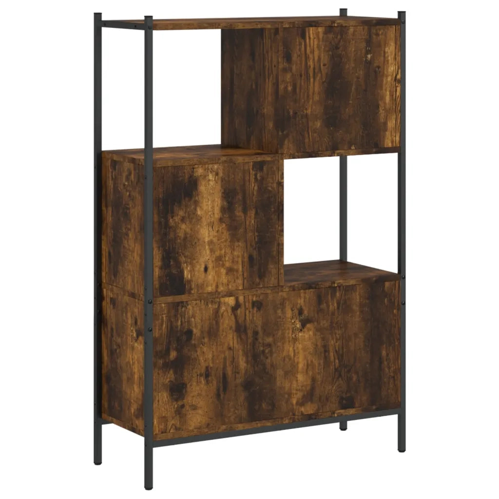 Libreria-Scaffale per Libri-Mobile di Stoccaggio Rovere Fumo 72x28x109 cm in Legno Multistrato
