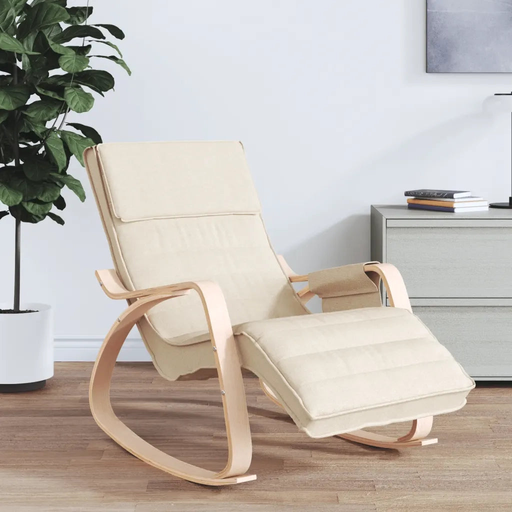 Sedia a Dondolo Crema in Tessuto CFW3738940