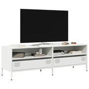 Mobile TV Bianco 135x39x43,5 cm in Acciaio Laminato a Freddo