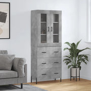 Credenza-Buffet-Armadio da cucina Grigio Cemento 69,5x34x180 cm in Legno Multistrato 422990