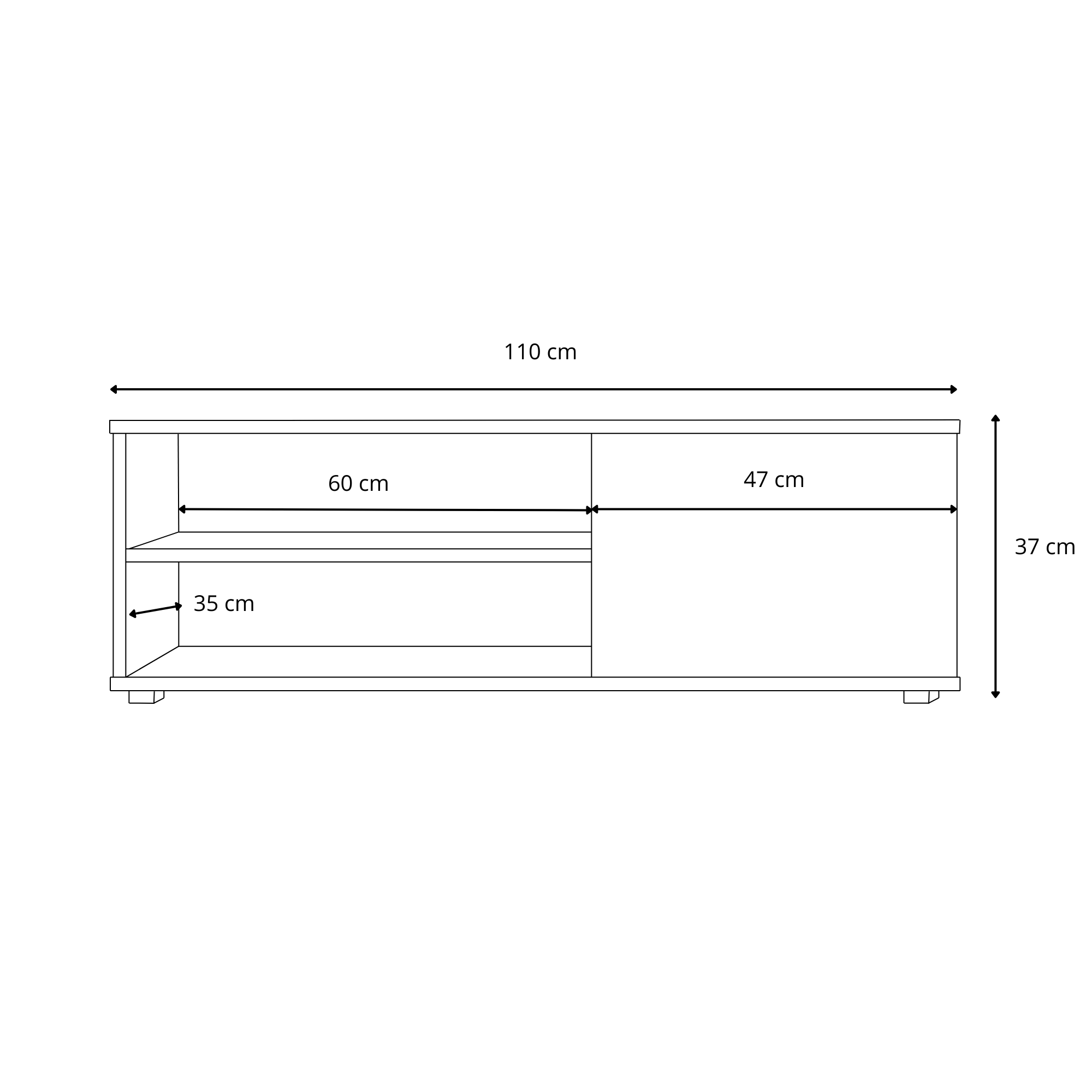 Mobile TV VIVA 110 cm - bianco