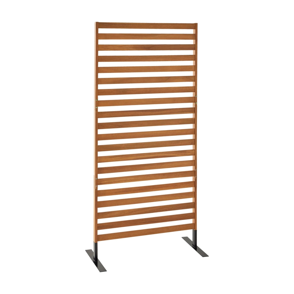 Paravento pieghevole in legno, 80x170x40cm, marrone naturale