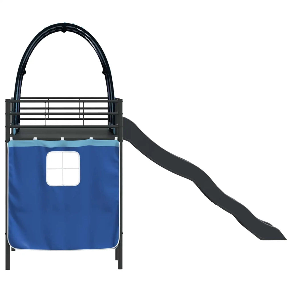 Struttura del letto loft per Bambini | Letto Infantile | Lettino Nero e Blu 75 x 190 cm