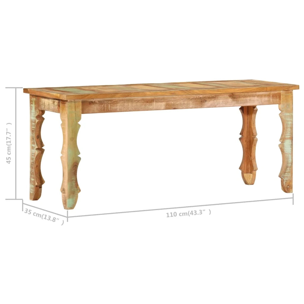 Panca 110 x 35 x 45 cm in legno massello di recupero 02_0011014