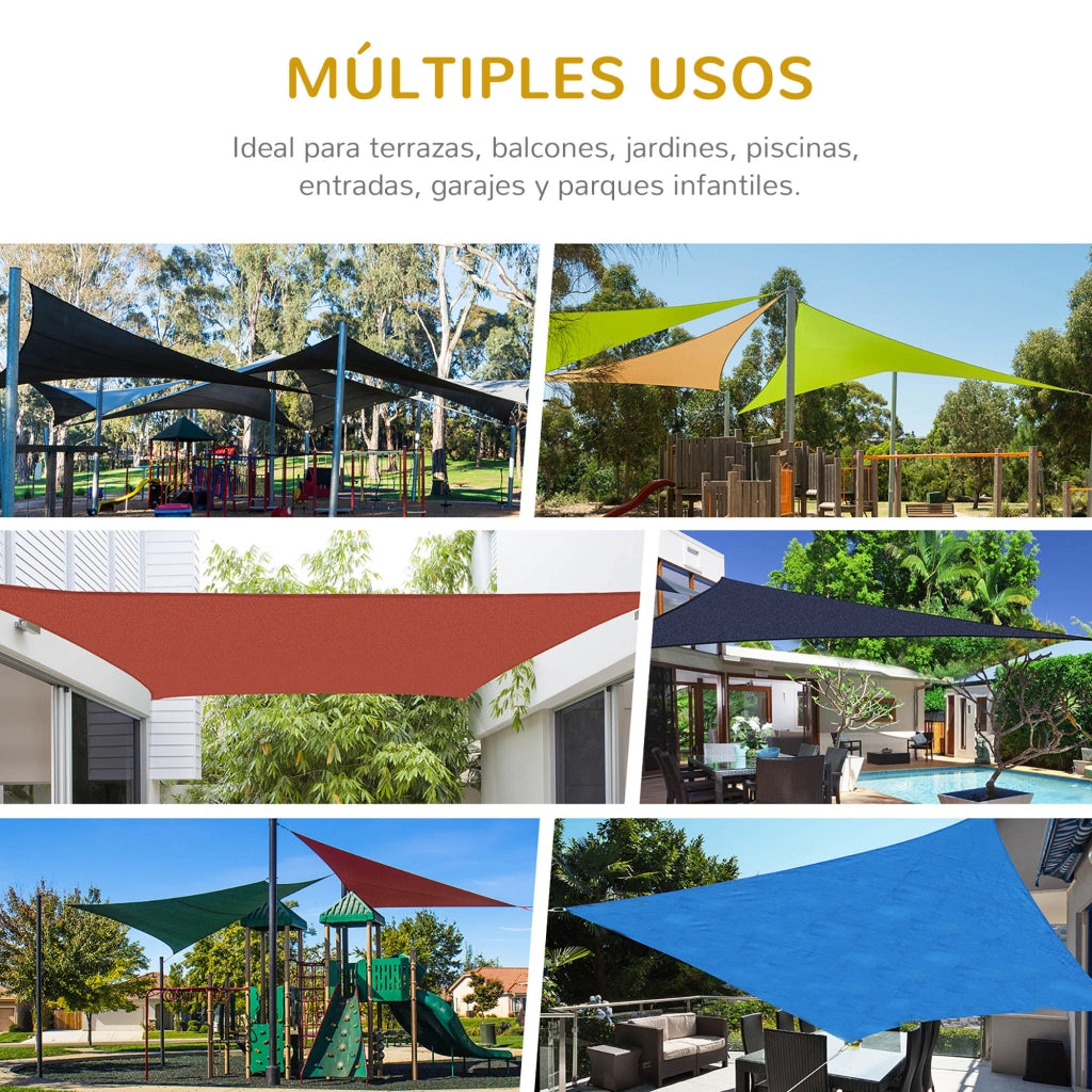 Toldo Vela Rettangolare 4x3 m ¨C zephmum ¨C HDPE Anti-UV Traspirante Colore Arena