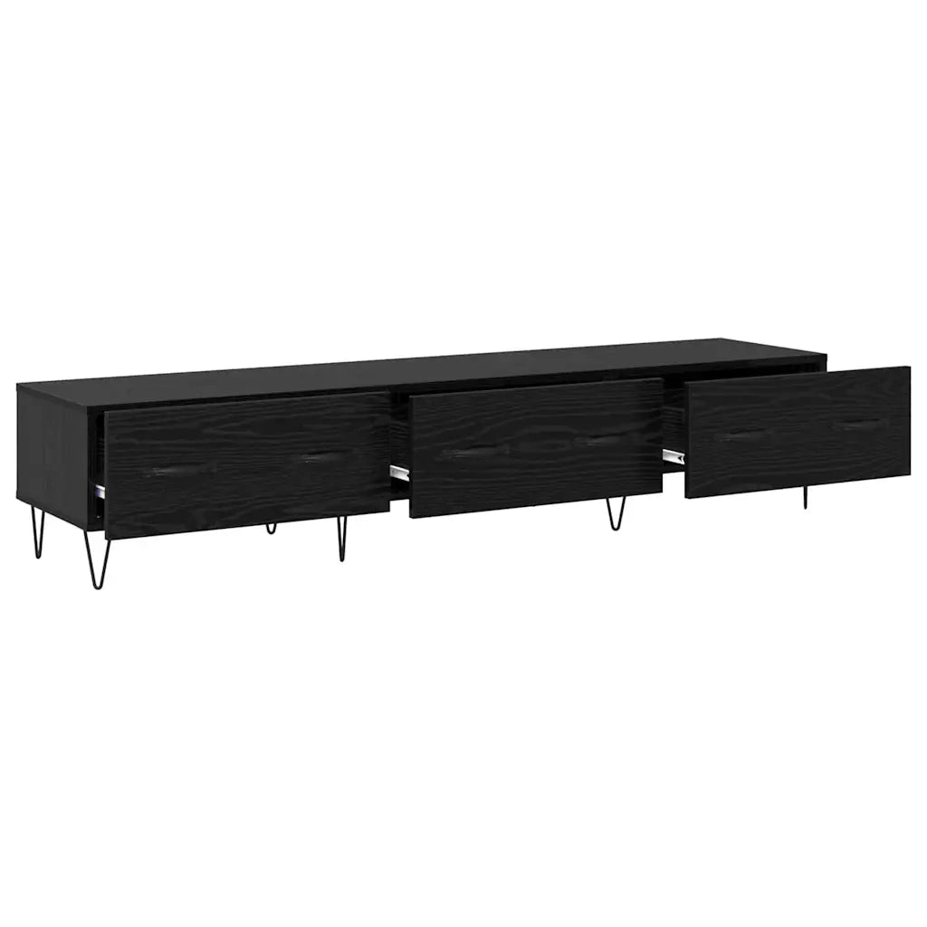 Mobile TV Rovere nero 150 x 36 x 30 cm Legno multistrato 882328