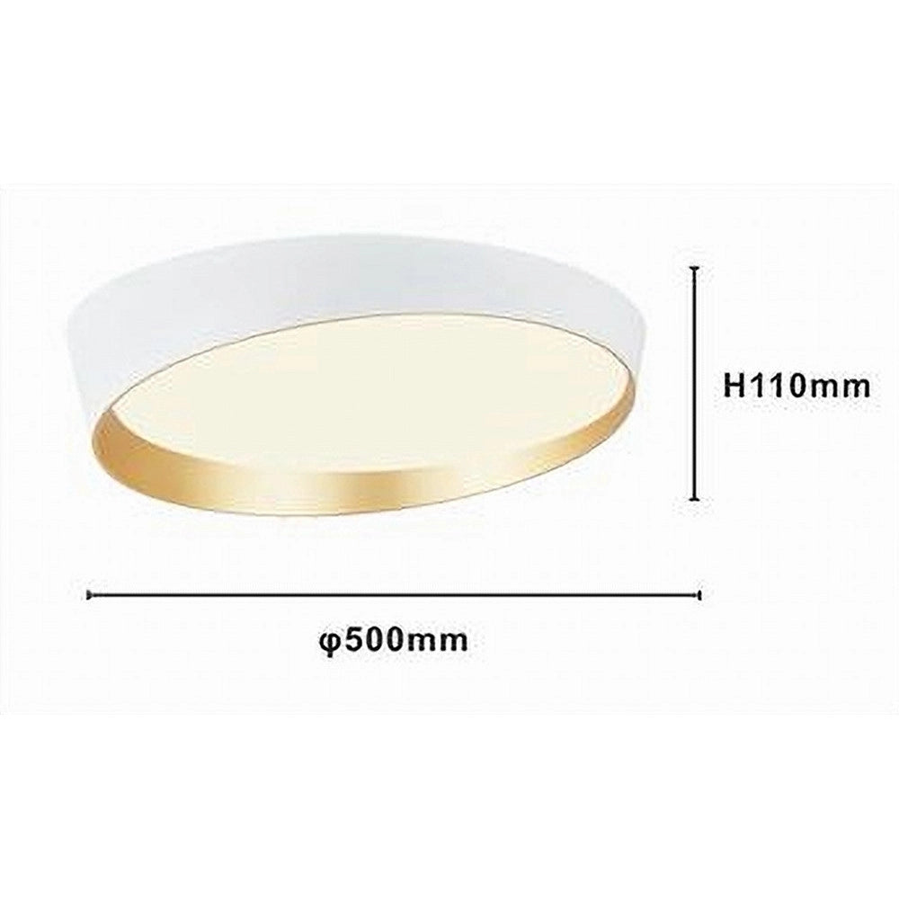 Trade Shop - Plafoniera Led 68w Bianco Oro Lampadario Soffitto Tondo Irregolare Luce Naturale 32781 -