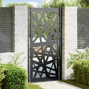 vidaXL Cancello Giardino Nero 105x205 cm in Acciaio Design Leggero
