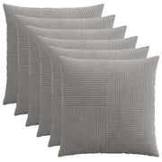 Federa 6 pcs ALMELO Grigio Chiaro 55 x 55 cm corduroy 915302