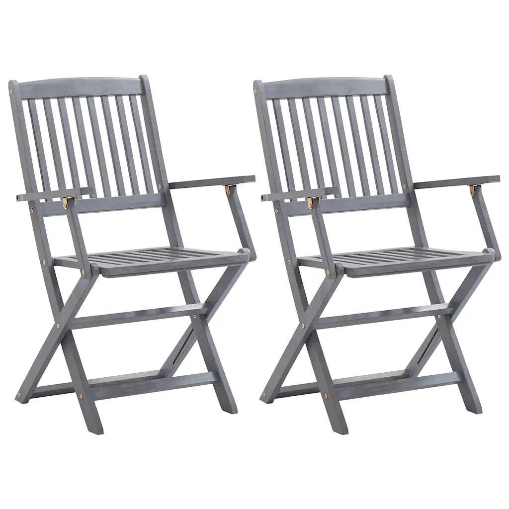 Sedie da Giardino Pieghevoli 2pz con Cuscini in Massello Acacia cod mxl 6322