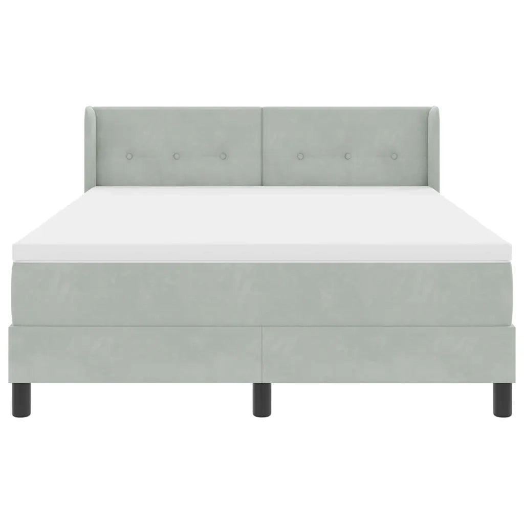 Letto a molle con testiera Grigio chiaro 190 x 140 cm Velluto 3341462