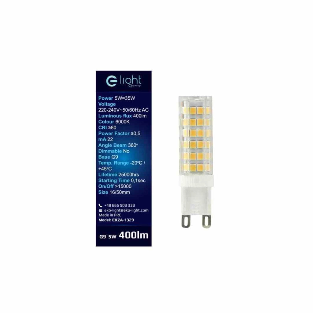 Lampadina LED G9 3,5W 320lm 6000K Eko-Light EKZA1329