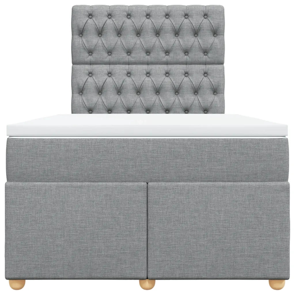 Giroletto a Molle con Materasso Grigio Chiaro 120x200cm Tessuto 3293554