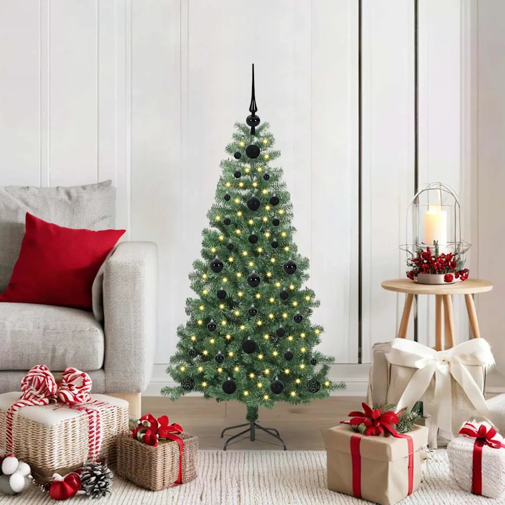 Albero di Natale con 150 LED con supporto Verde 120 cm PVC 3396359