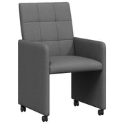 Sedie da Pranzo con Ruote 2 pz | Sedie da cucina Grigio scuro 58 x 65 x 94 cm