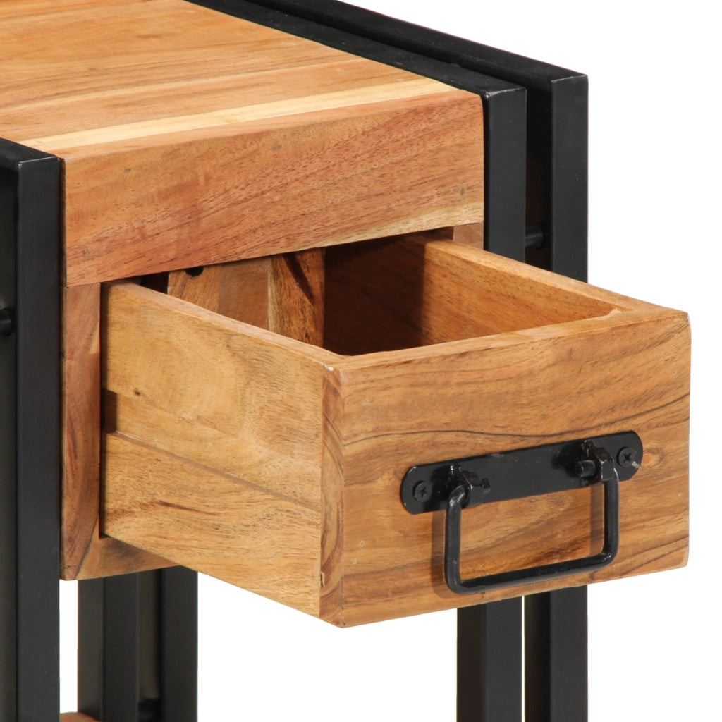 Comodino 30x30x40 cm in legno massello di acacia