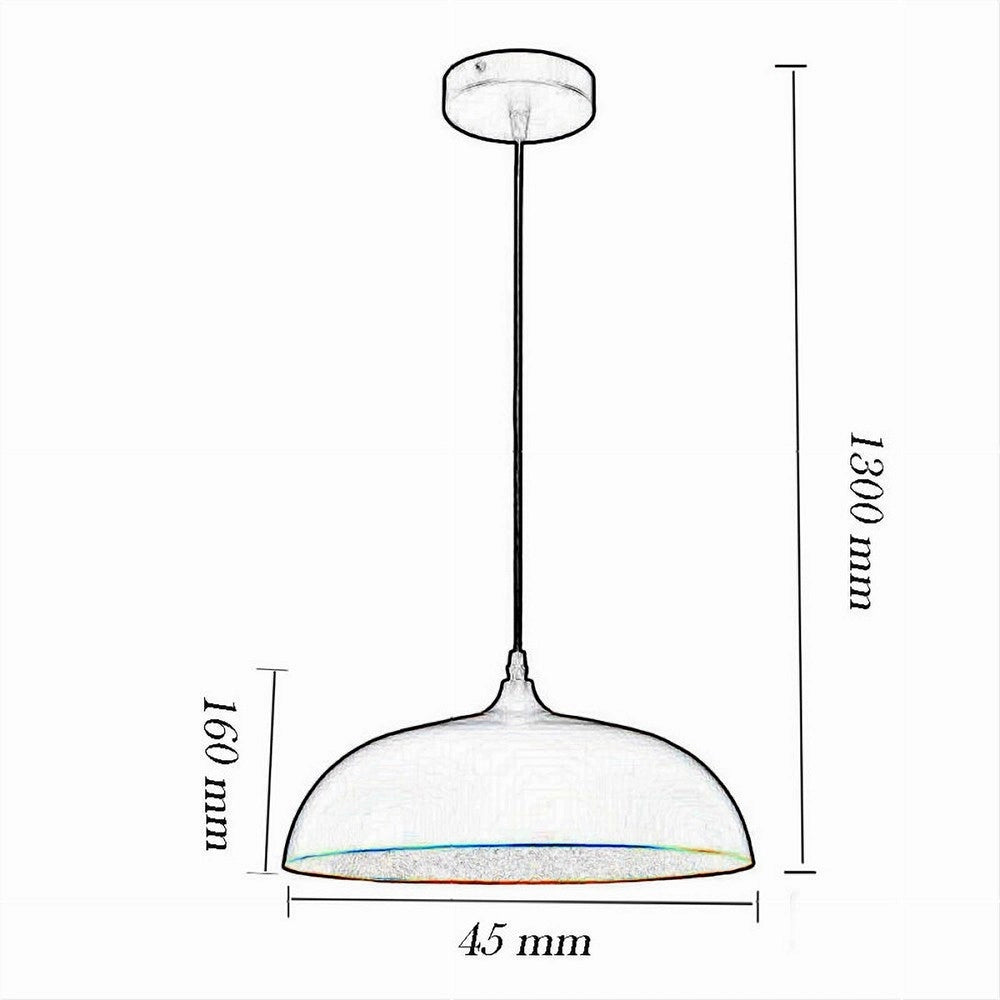 Trade Shop - Lampadario A Sospensione Stile Contemporaneo In Metallo Pendente A Cupola E27 B91 - Bianco