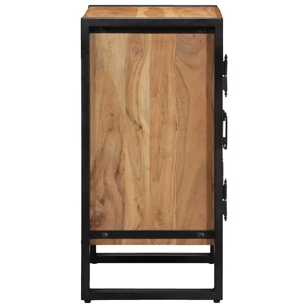 Mobile per scarpe con porta Marrone Legno massello di acacia 4102749