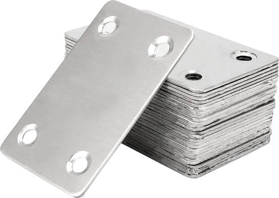 30 pezzi di lamiera di alluminio inossidabile 60 x 38 mm - schiaccianastro a supporto piatto - 120 viti - riparazione mobili