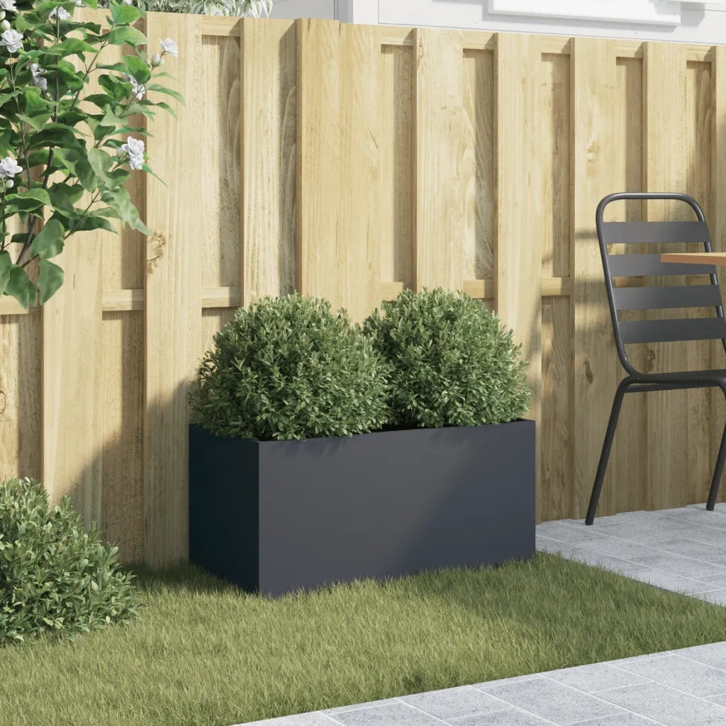 Fioriera Antracite 62x30x29 cm in Acciaio 841591