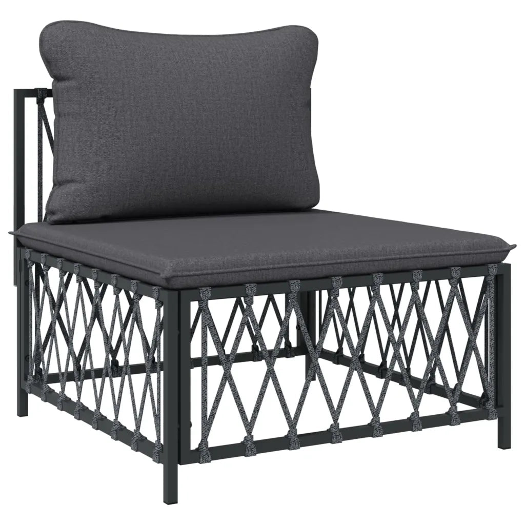 Set Salotto da Giardino 8 pz con Cuscini Antracite in Acciaio 3186913